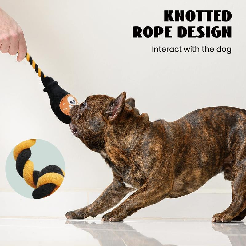 Nocciola 6 PCS Halloween Dog Squeaky Toys for Aggressive Chewers,Christmas Gift,Stuffing Body Dog Toy Set for Small to Large Dogs