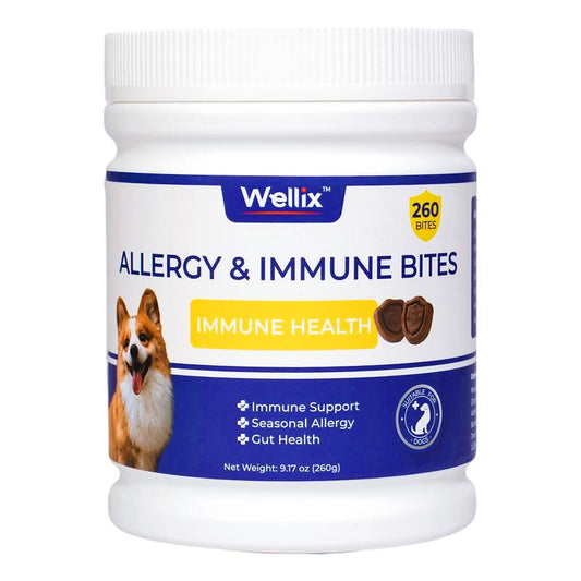Wellix 260-Count Dog Allergy Relief Chews - Dog Allergy and Itching Skin Relief & Immune Support for Itchy Skin and Itchy Ears, 100% Natural Ingredients