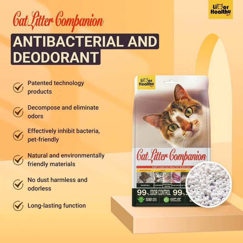 Dealsforyoudays Cat Companion Odor Eliminator - Healthy Cat with Effective Odor Control, Non-Irritating, Safe & Fresh Air, Innovative Technology Cat Enzyme Cleaner Litter Pellets Pine Pellets Litter Premium Crystal Cat Litter Pet Odor Eliminator