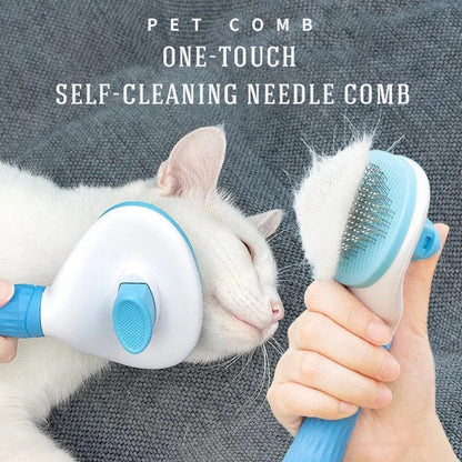 Cat and Dog Brush Set Grooming Comb - Cat and Dog Brush, Depilatory Shorthair Dog, Cat and Dog Grooming Set, Depilatory Comb and Nail Clipper Set Blue