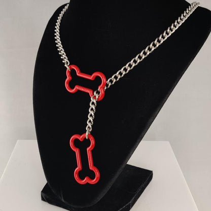 Doggy Bone Slip Chain- Necklace Stainless Steel Bone Charm Unisex Altcultures