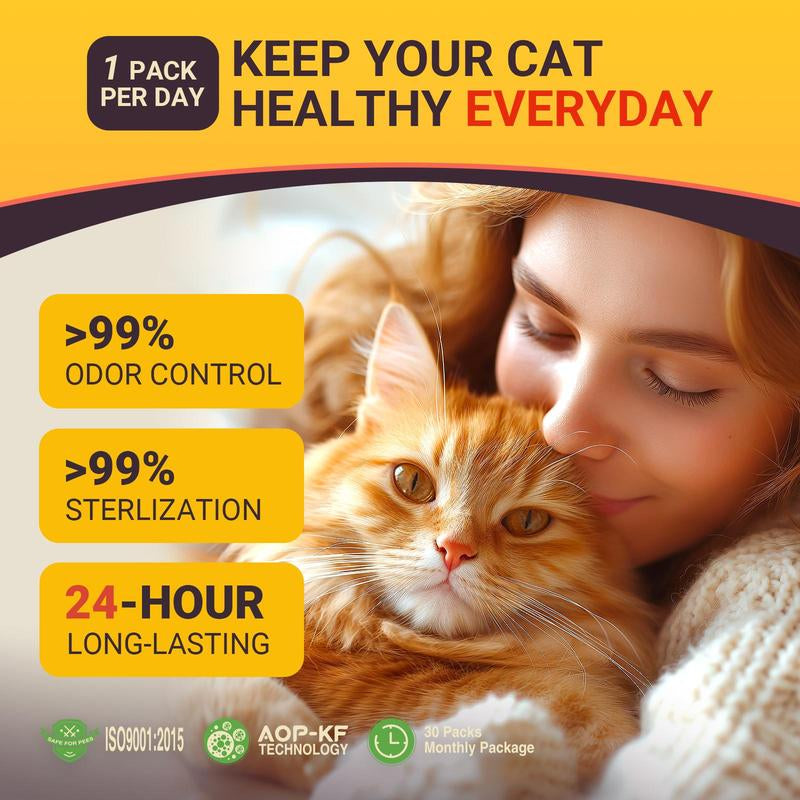 Dealsforyoudays Cat Companion Odor Eliminator - Healthy Cat with Effective Odor Control, Non-Irritating, Safe & Fresh Air, Innovative Technology Cat Enzyme Cleaner Litter Pellets Pine Pellets Litter Premium Crystal Cat Litter Pet Odor Eliminator