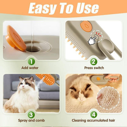 Say goodbye to pet hair chaos! 🐾✨ Meet the ultimate Pet Steam Brush - your go-to grooming tool for cats and dogs! Adjustable, multifunctional, and packed with steamy mist to effortlessly remove flying fur. Grooming just got a whole lot easier! 🐶🐱💖